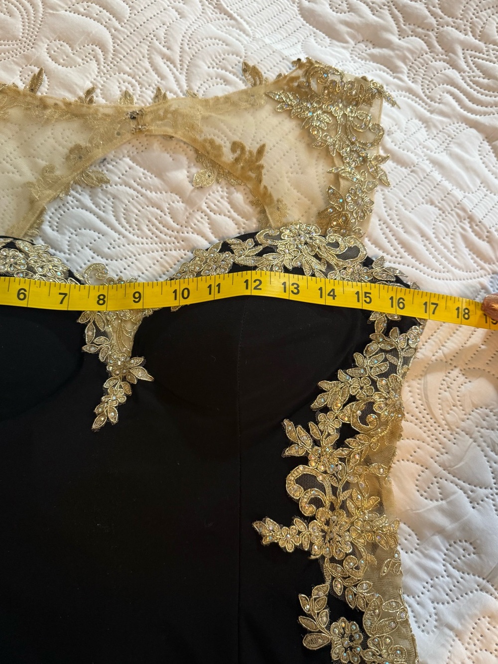 Fiesta Fashion Black Gold Mermaid Formal Gown L - Picture 11 of 14